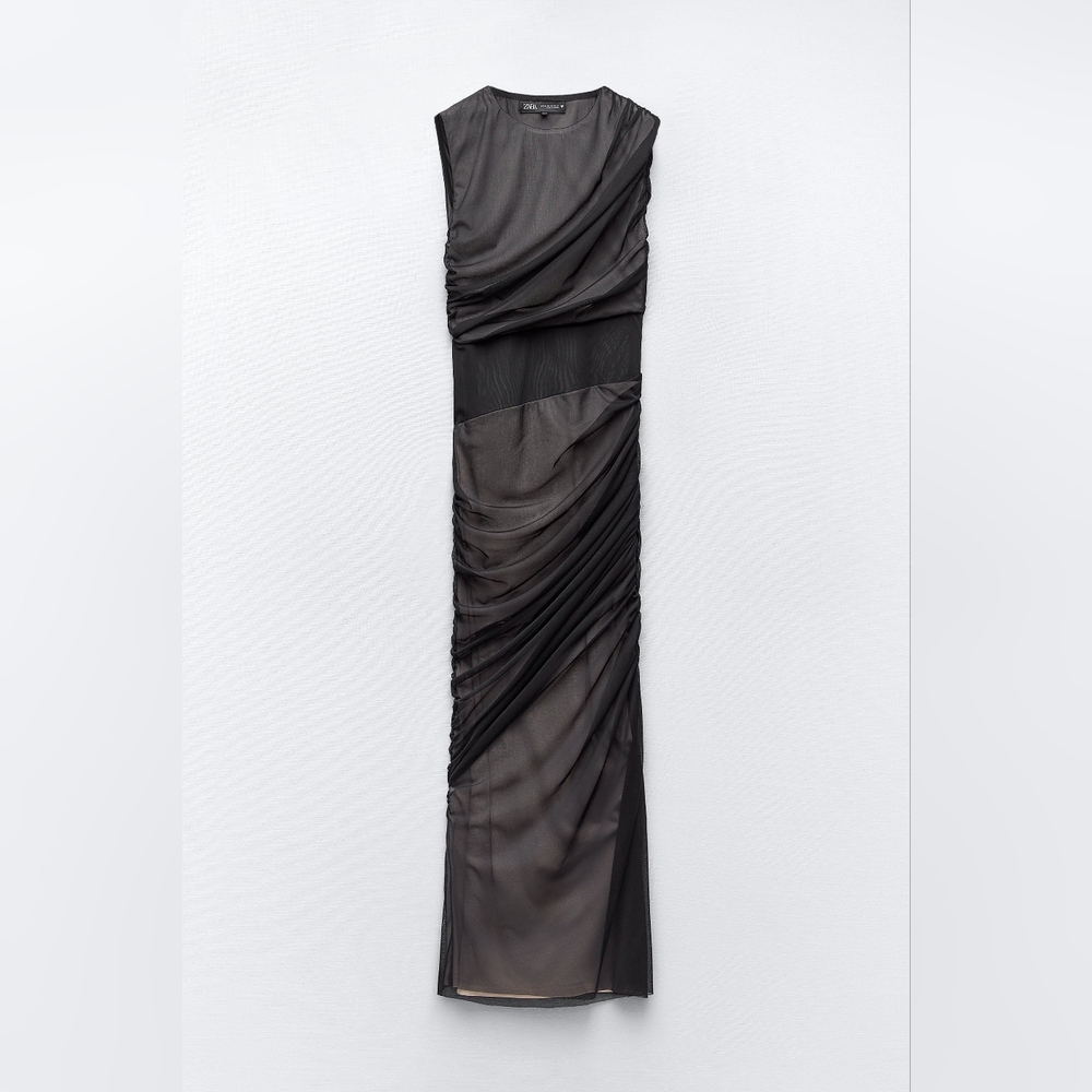 ZARA MIXED TULLE DRESS - Picture 7 of 10